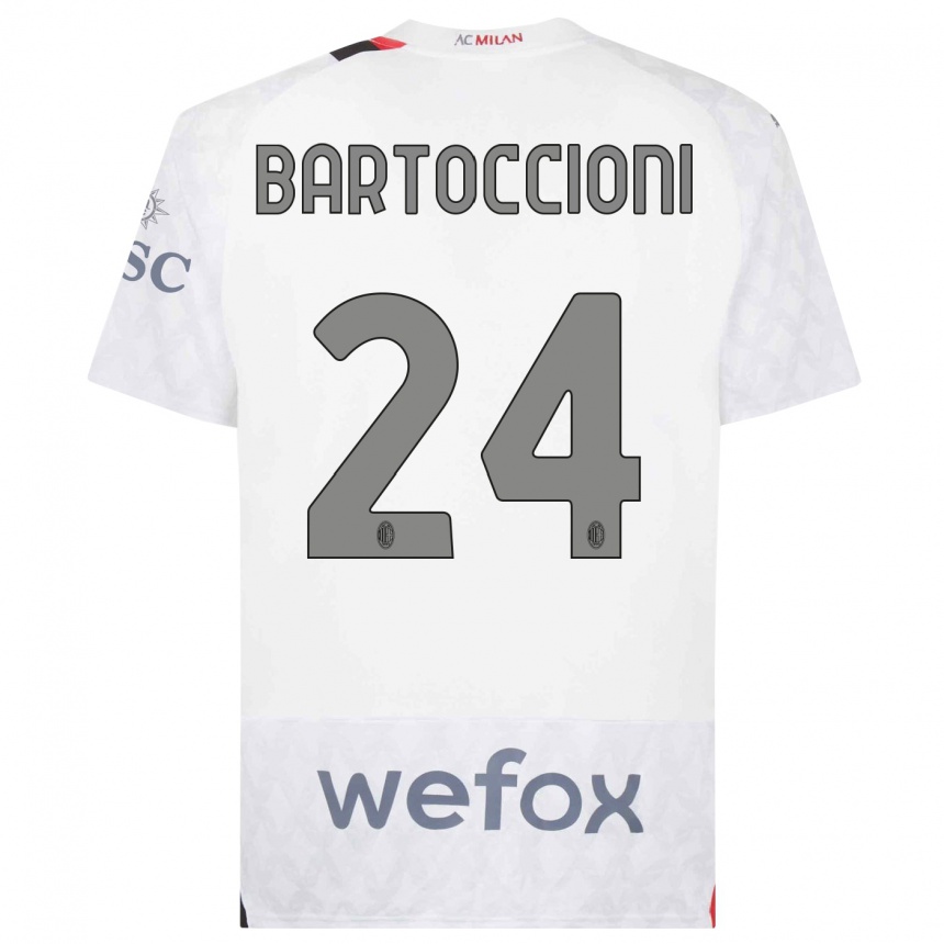 Hombre Fútbol Camiseta Andrea Bartoccioni #24 Blanco 2ª Equipación 2023/24