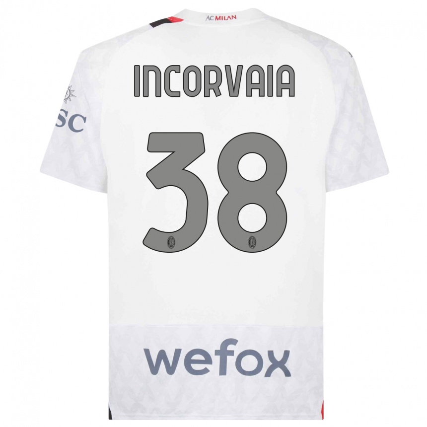 Hombre Fútbol Camiseta Giovanni Incorvaia #38 Blanco 2ª Equipación 2023/24