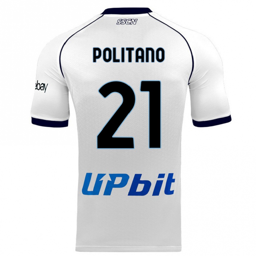 Hombre Fútbol Camiseta Matteo Politano #21 Blanco 2ª Equipación 2023/24