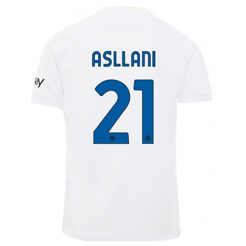 Hombre Fútbol Camiseta Kristjan Asllani #21 Blanco 2ª Equipación 2023/24