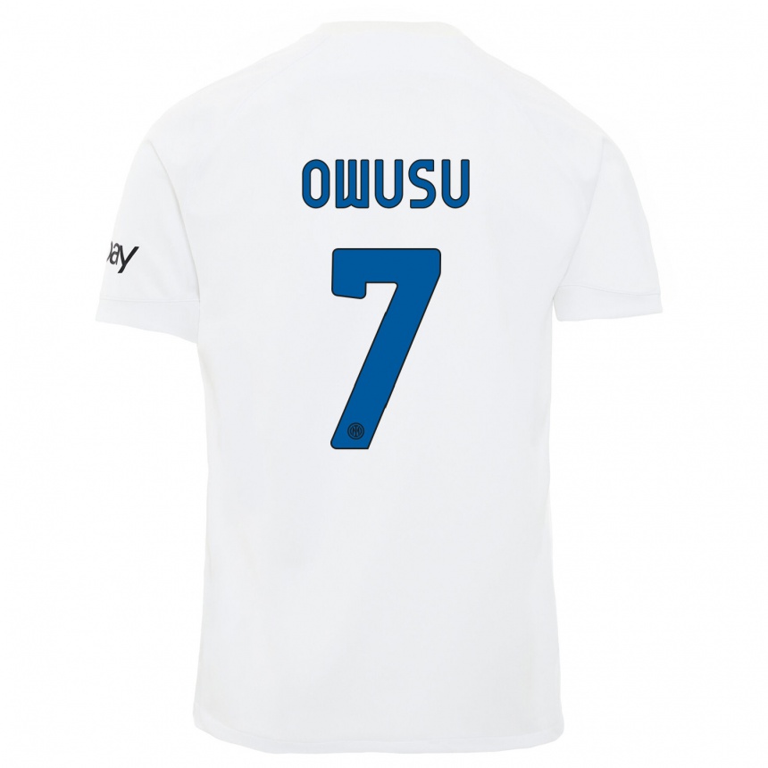 Hombre Fútbol Camiseta Enoch Owusu #7 Blanco 2ª Equipación 2023/24