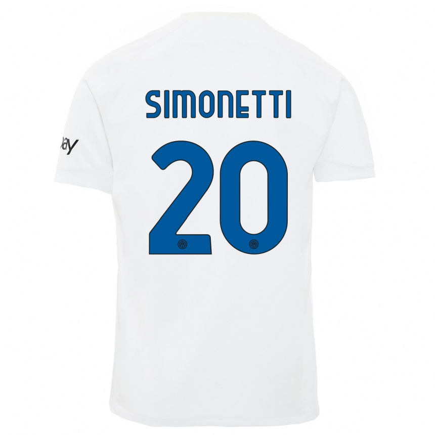 Hombre Fútbol Camiseta Flaminia Simonetti #20 Blanco 2ª Equipación 2023/24