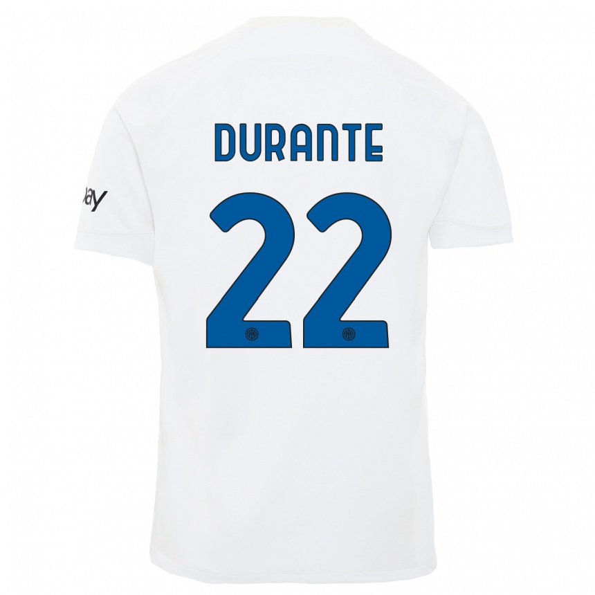 Hombre Fútbol Camiseta Francesca Durante #22 Blanco 2ª Equipación 2023/24