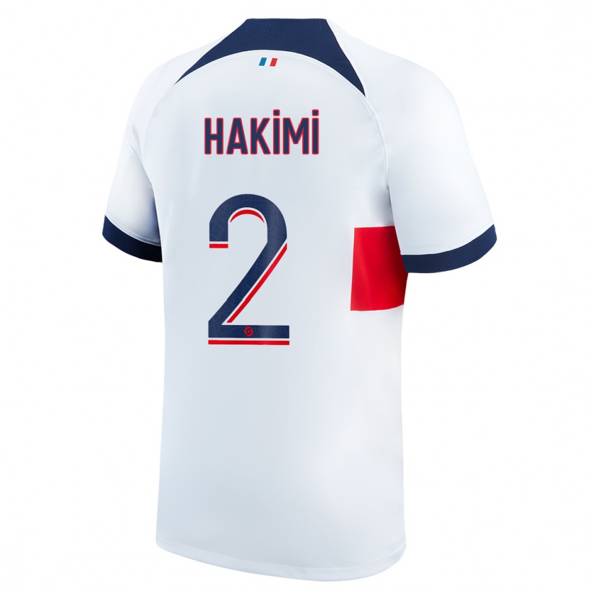 Hombre Fútbol Camiseta Achraf Hakimi #2 Blanco 2ª Equipación 2023/24