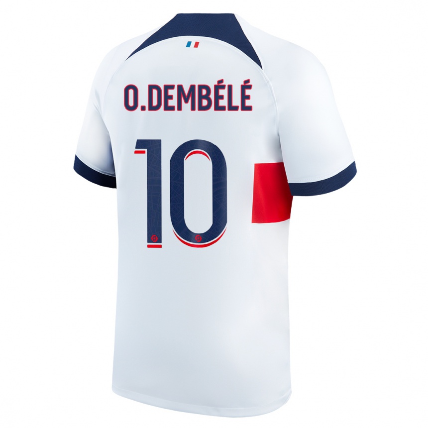 Hombre Fútbol Camiseta Ousmane Dembélé #10 Blanco 2ª Equipación 2023/24