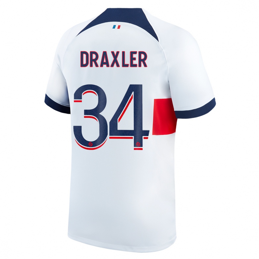 Hombre Fútbol Camiseta Julian Draxler #34 Blanco 2ª Equipación 2023/24