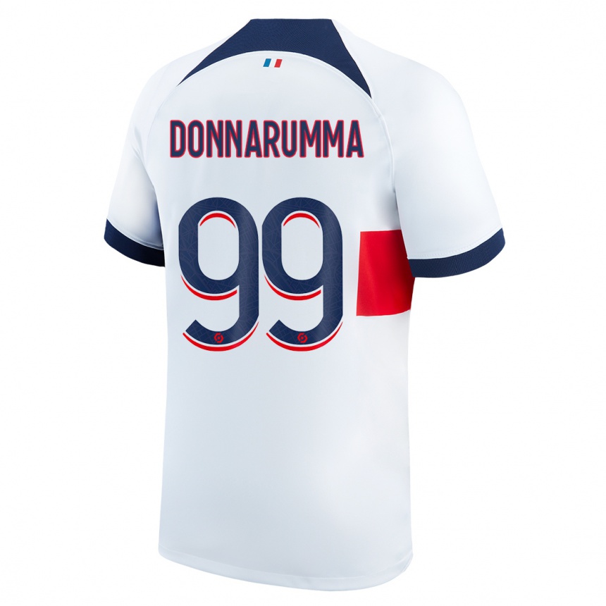 Hombre Fútbol Camiseta Gianluigi Donnarumma #99 Blanco 2ª Equipación 2023/24