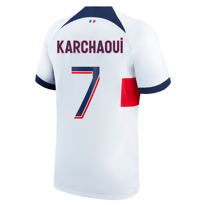 Hombre Fútbol Camiseta Sakina Karchaoui #7 Blanco 2ª Equipación 2023/24