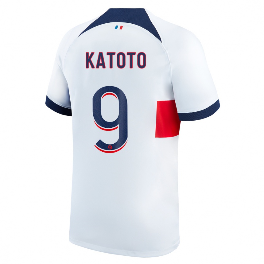 Hombre Fútbol Camiseta Marie-Antoinette Katoto #9 Blanco 2ª Equipación 2023/24