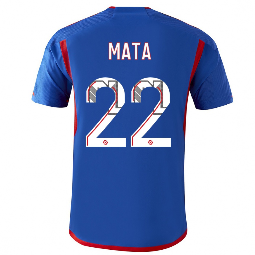 Hombre Fútbol Camiseta Clinton Mata #22 Azul Rojo 2ª Equipación 2023/24