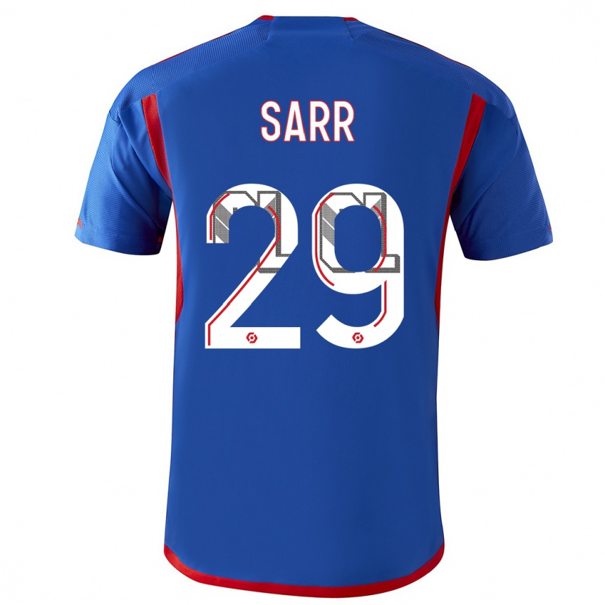 Hombre Fútbol Camiseta Mamadou Sarr #29 Azul Rojo 2ª Equipación 2023/24