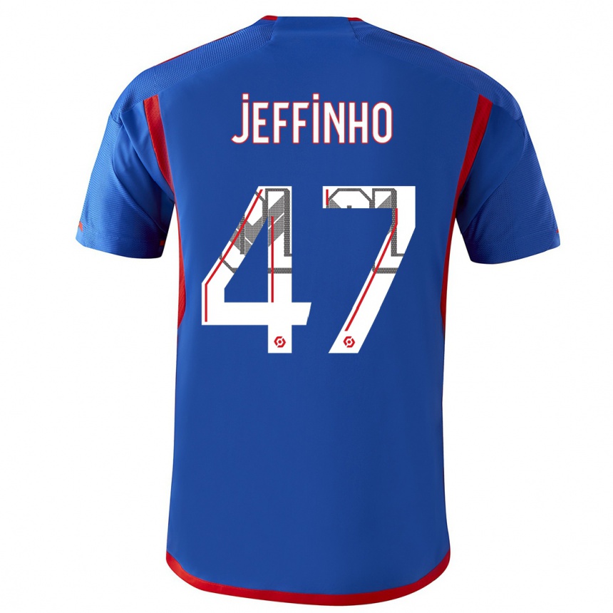 Hombre Fútbol Camiseta Jeffinho #47 Azul Rojo 2ª Equipación 2023/24