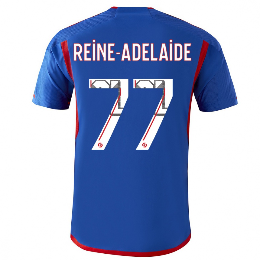 Hombre Fútbol Camiseta Jeff Reine-Adelaide #77 Azul Rojo 2ª Equipación 2023/24