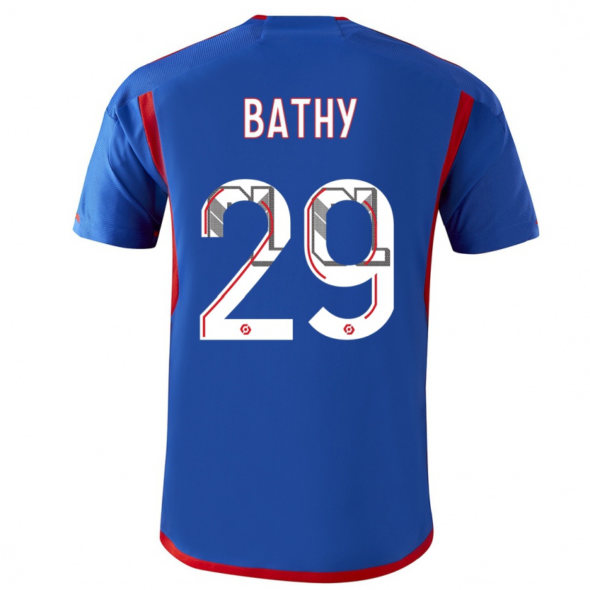 Hombre Fútbol Camiseta Griedge Mbock Bathy #29 Azul Rojo 2ª Equipación 2023/24