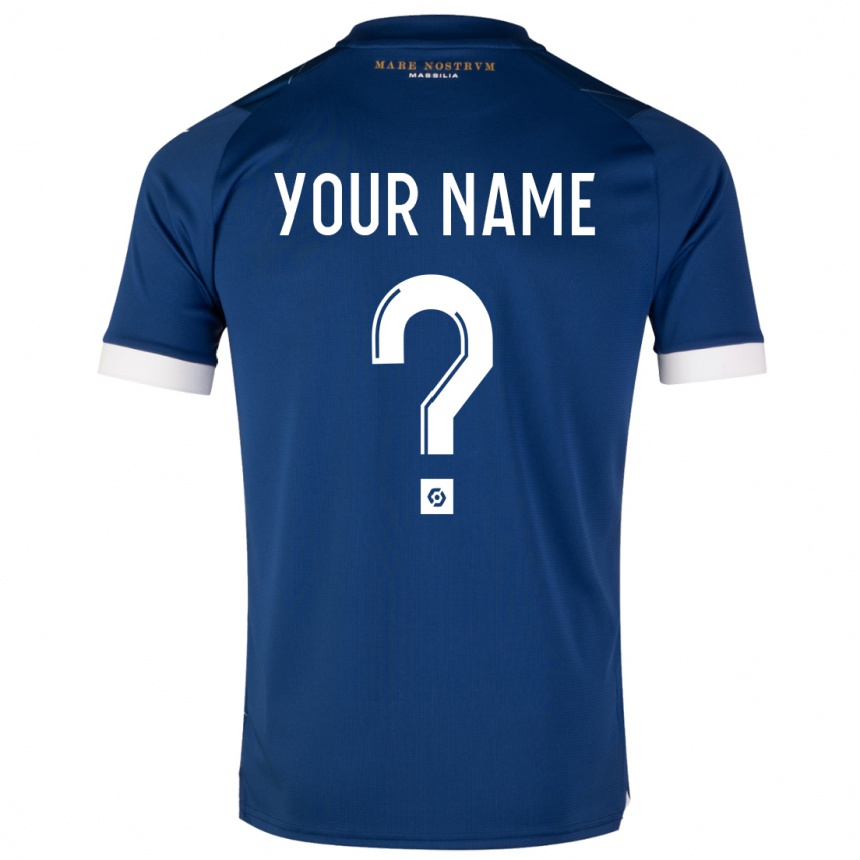 Hombre Fútbol Camiseta Su Nombre #0 Azul Oscuro 2ª Equipación 2023/24