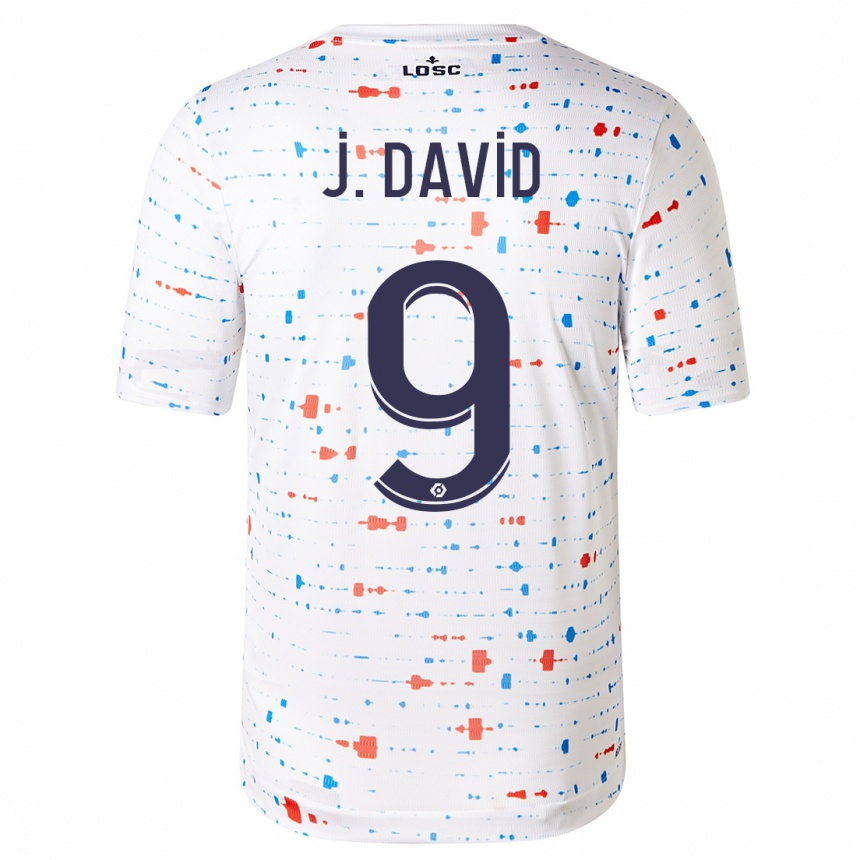 Hombre Fútbol Camiseta Jonathan David #9 Blanco 2ª Equipación 2023/24
