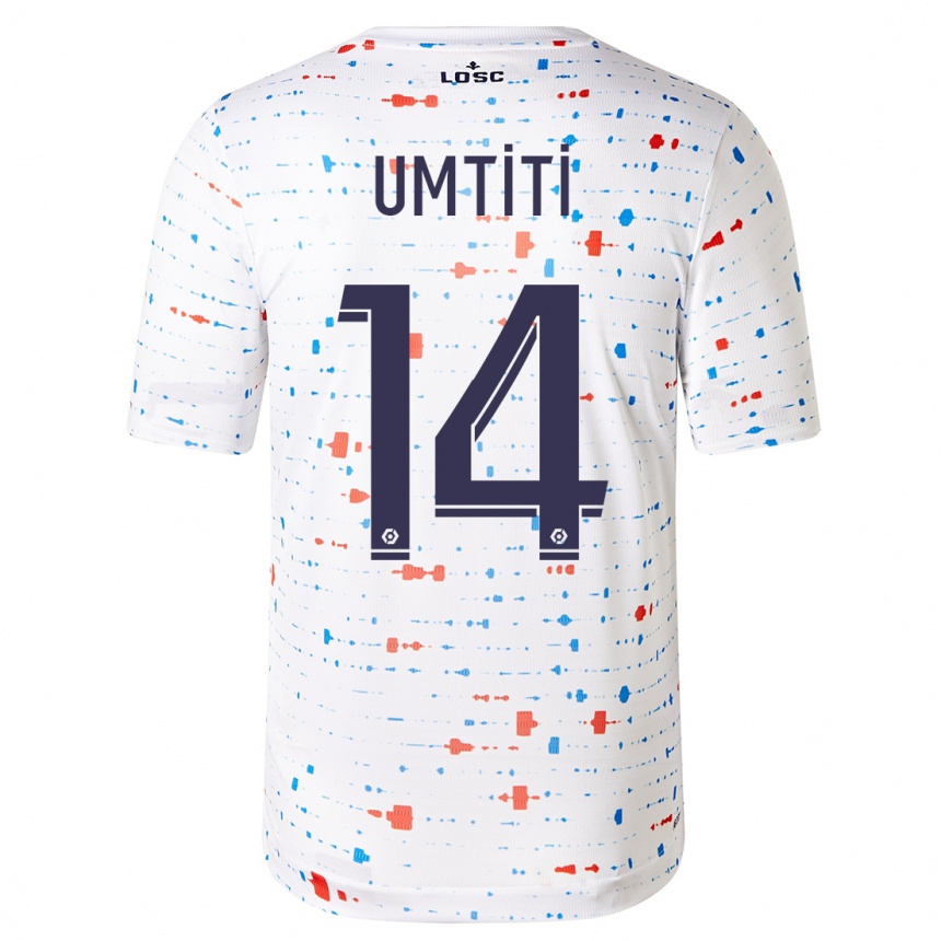 Hombre Fútbol Camiseta Samuel Umtiti #14 Blanco 2ª Equipación 2023/24