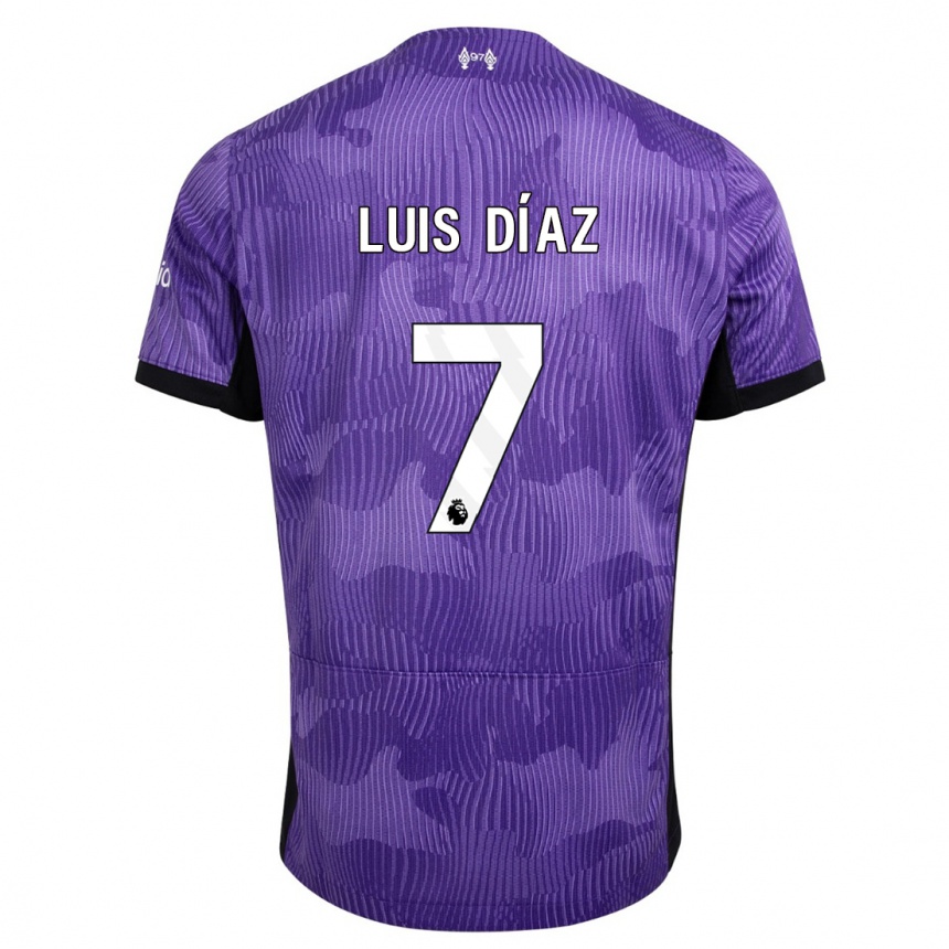 Hombre Fútbol Camiseta Luis Diaz #7 Púrpura Equipación Tercera 2023/24