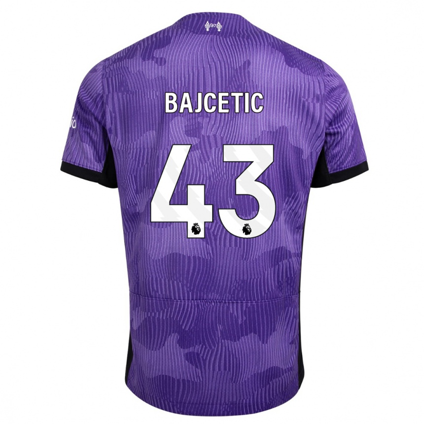 Hombre Fútbol Camiseta Stefan Bajcetic #43 Púrpura Equipación Tercera 2023/24