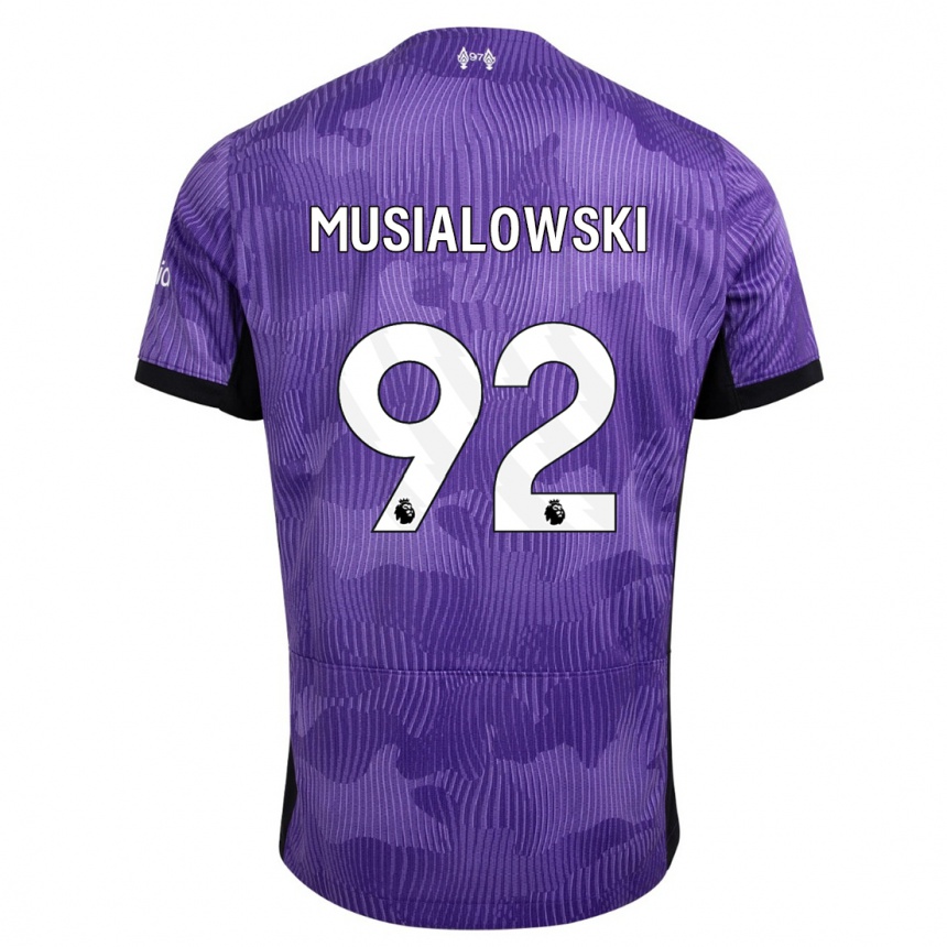 Hombre Fútbol Camiseta Mateusz Musialowski #92 Púrpura Equipación Tercera 2023/24