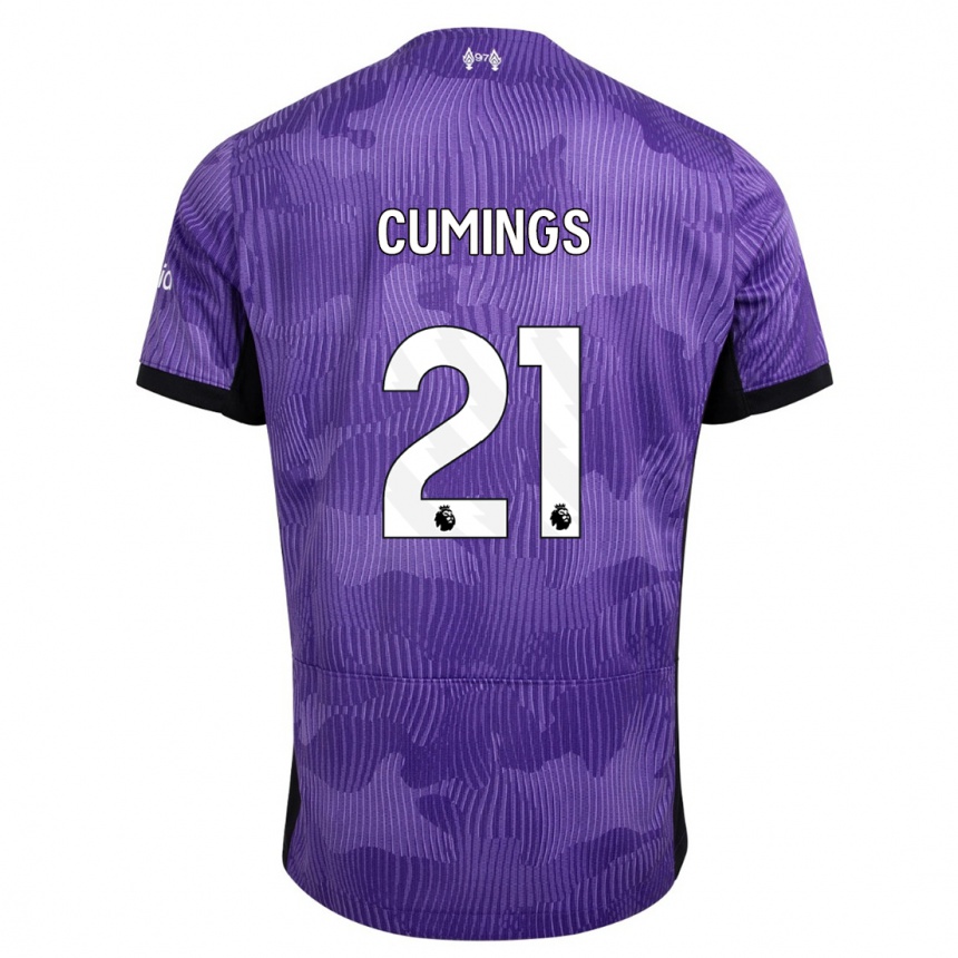 Hombre Fútbol Camiseta Eartha Cumings #21 Púrpura Equipación Tercera 2023/24