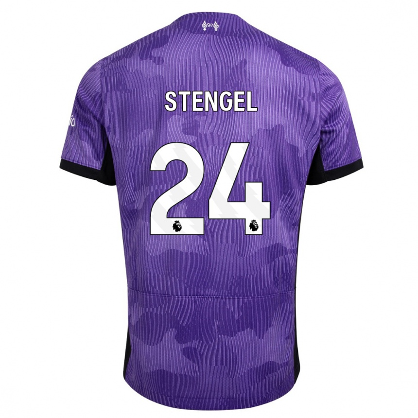 Hombre Fútbol Camiseta Katie Stengel #24 Púrpura Equipación Tercera 2023/24