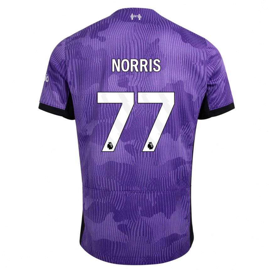 Hombre Fútbol Camiseta James Norris #77 Púrpura Equipación Tercera 2023/24