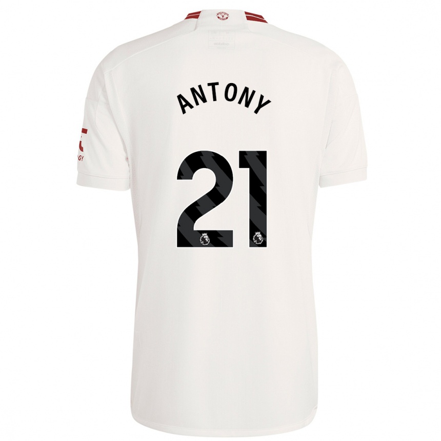 Hombre Fútbol Camiseta Antony #21 Blanco Equipación Tercera 2023/24