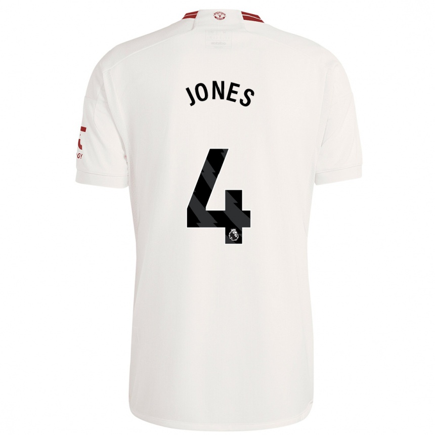 Hombre Fútbol Camiseta Phil Jones #4 Blanco Equipación Tercera 2023/24