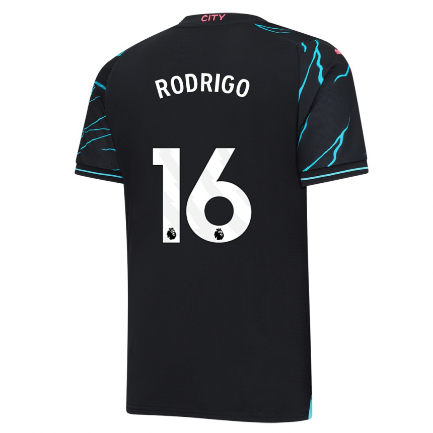 Hombre Fútbol Camiseta Rodrigo Hernandez #16 Azul Oscuro Equipación Tercera 2023/24
