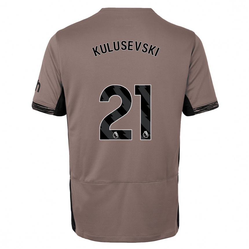 Hombre Fútbol Camiseta Dejan Kulusevski #21 Beige Obscuro Equipación Tercera 2023/24