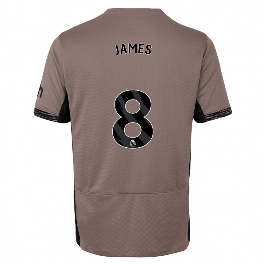 Hombre Fútbol Camiseta Angharad James #8 Beige Obscuro Equipación Tercera 2023/24