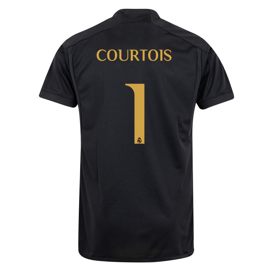 Hombre Fútbol Camiseta Thibaut Courtois #1 Negro Equipación Tercera 2023/24