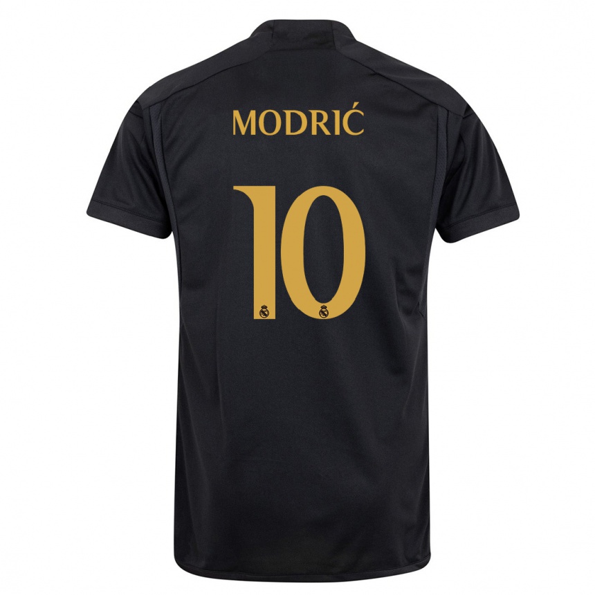 Hombre Fútbol Camiseta Luka Modric #10 Negro Equipación Tercera 2023/24