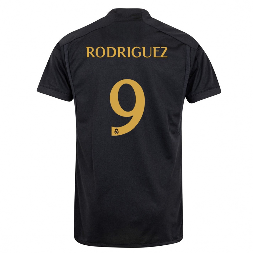 Hombre Fútbol Camiseta Alvaro Rodriguez #9 Negro Equipación Tercera 2023/24