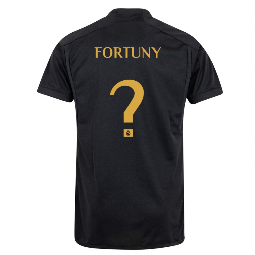 Hombre Fútbol Camiseta Pol Fortuny #0 Negro Equipación Tercera 2023/24