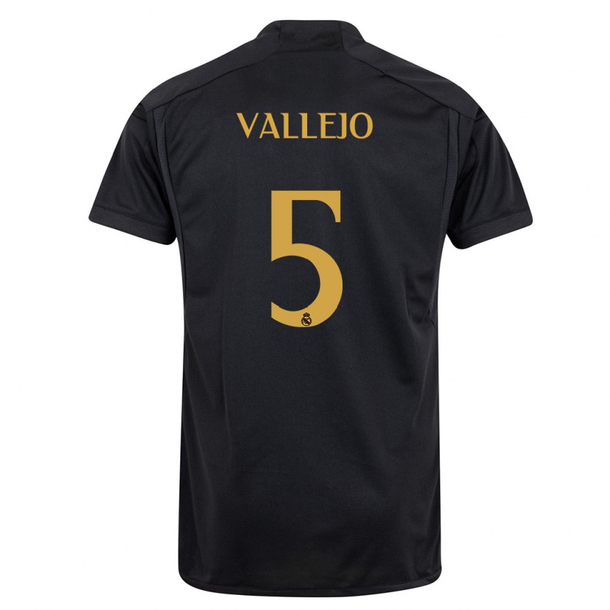 Hombre Fútbol Camiseta Jesus Vallejo #5 Negro Equipación Tercera 2023/24