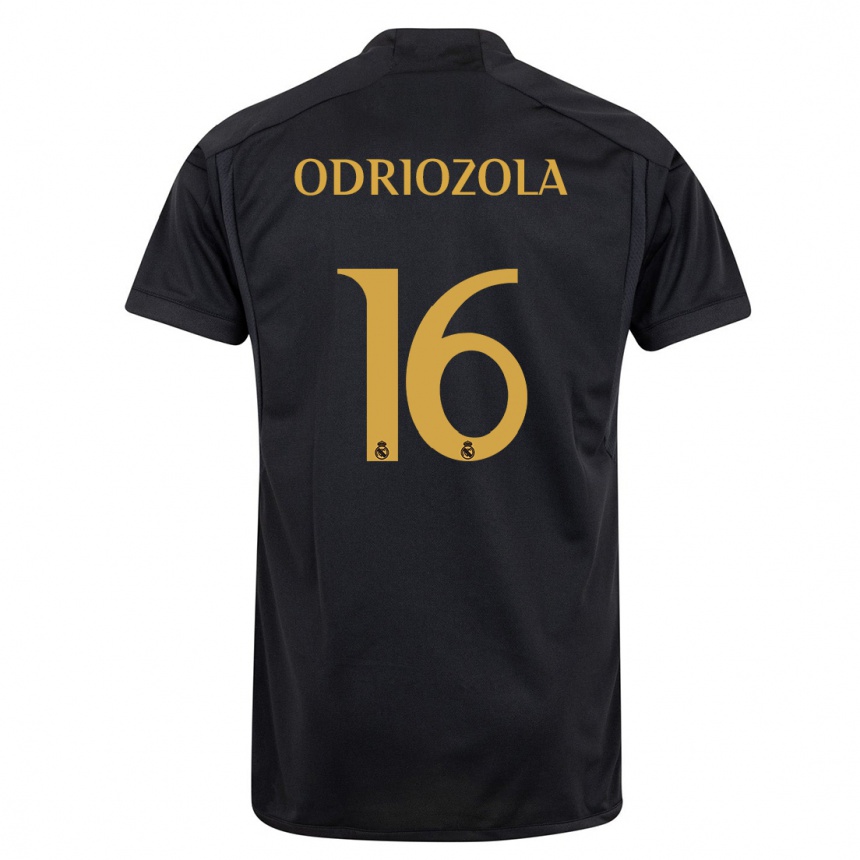 Hombre Fútbol Camiseta Alvaro Odriozola #16 Negro Equipación Tercera 2023/24