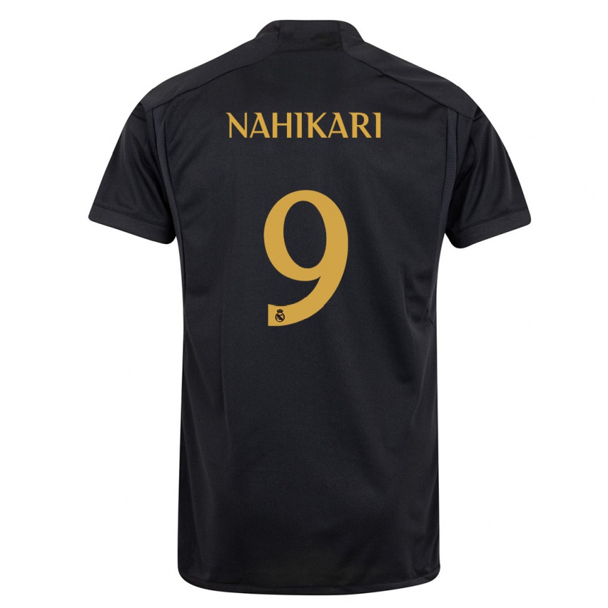 Hombre Fútbol Camiseta Nahikari Garcia #9 Negro Equipación Tercera 2023/24