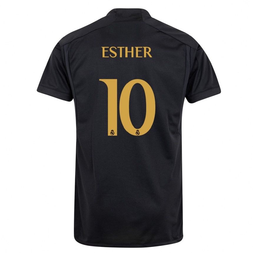 Hombre Fútbol Camiseta Esther Gonzalez #10 Negro Equipación Tercera 2023/24