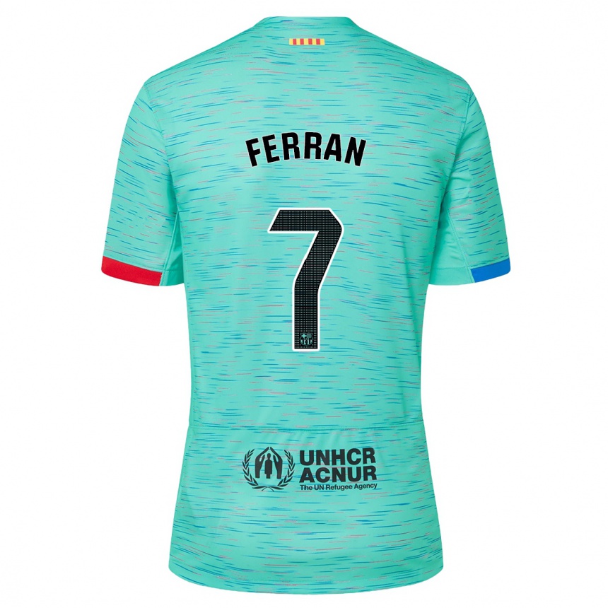 Hombre Fútbol Camiseta Ferran Torres #7 Aguamarina Clara Equipación Tercera 2023/24