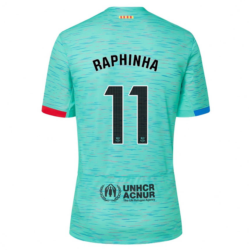 Hombre Fútbol Camiseta Raphinha #11 Aguamarina Clara Equipación Tercera 2023/24