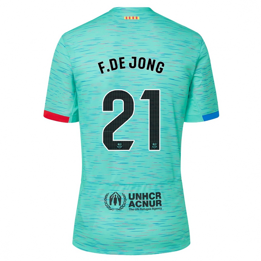 Hombre Fútbol Camiseta Frenkie De Jong #21 Aguamarina Clara Equipación Tercera 2023/24