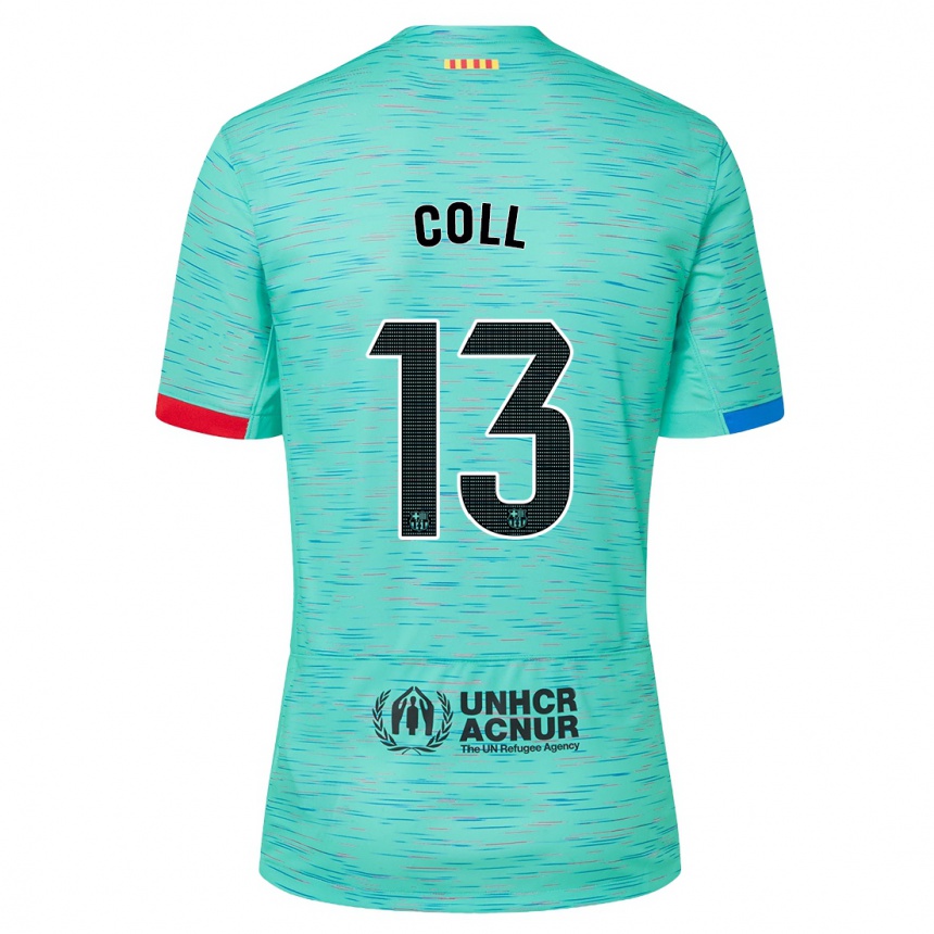 Hombre Fútbol Camiseta Cata Coll #13 Aguamarina Clara Equipación Tercera 2023/24