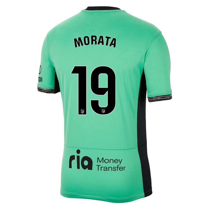 Hombre Fútbol Camiseta Alvaro Morata #19 Primavera Verde Equipación Tercera 2023/24