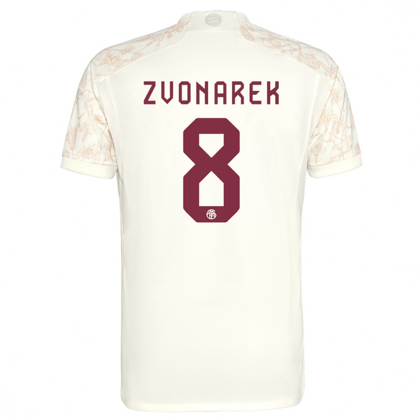 Hombre Fútbol Camiseta Lovro Zvonarek #8 Blanquecino Equipación Tercera 2023/24