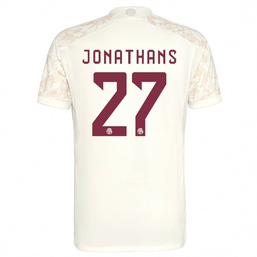 Hombre Fútbol Camiseta David Jonathans #27 Blanquecino Equipación Tercera 2023/24