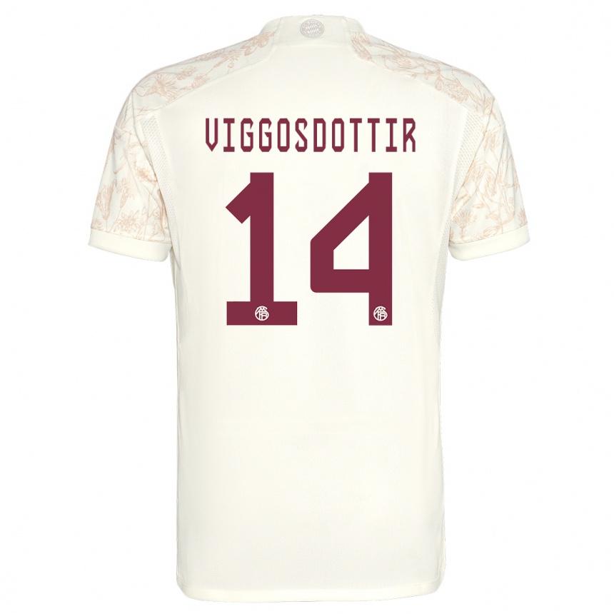 Hombre Fútbol Camiseta Glodis Perla Viggosdottir #14 Blanquecino Equipación Tercera 2023/24