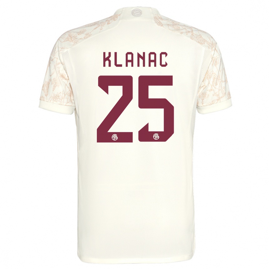 Hombre Fútbol Camiseta Luka Klanac #25 Blanquecino Equipación Tercera 2023/24