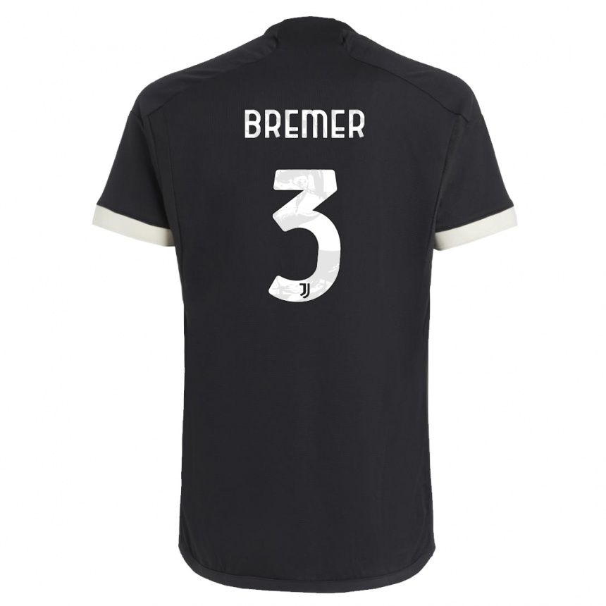 Hombre Fútbol Camiseta Bremer #3 Negro Equipación Tercera 2023/24
